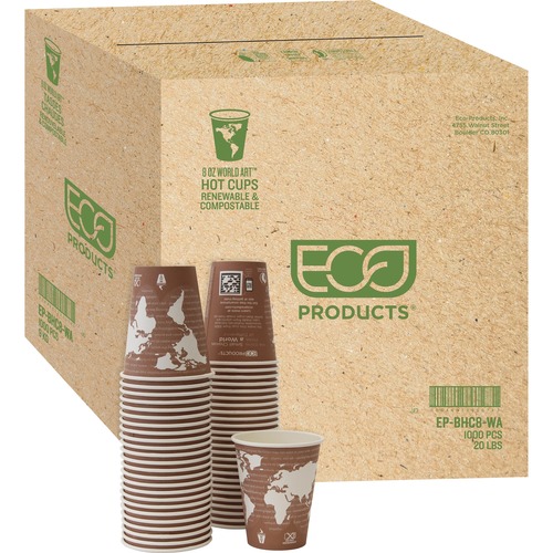 Eco-Products Renewable Resource Hot Drink Cups - 50 / Pack - 500 / Carton - Multi - Polylactic Acid (PLA), Resin, Paper, Biopolymer, Plastic - Hot Drink, Coffee, Tea