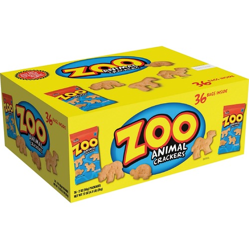 Austin&reg Zoo Animal Crackers - Individually Wrapped - 2 oz - 36 / Carton