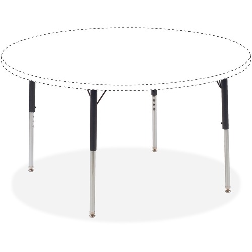 Lorell Activity Table Standard Height Adjustable Leg Kit - 30" Length x 1.1" Diameter - Black, Chrome - Legs - LLR99899