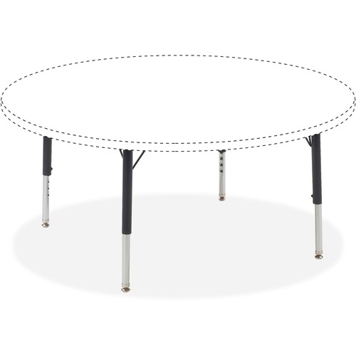 Lorell Activity Table Low Height Adjustable Leg Kit - 25" Length x 1.1" Diameter - Black, Chrome