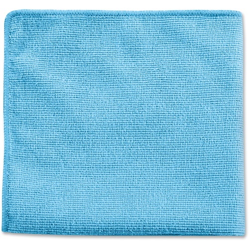 Rubbermaid Commercial Blue MF Cleaning Cloth - 12" Length x 12" Width - 288 / Carton - Reusable, Bleach-safe, Launderable, Chemical Resistant, Durable - Blue