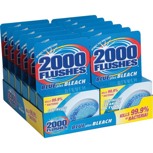 WD-40 2000 Flushes Blue/Bleach Bowl Cleaner Tablets - Concentrate Tablet - 3.50 oz (0.22 lb) - 12 / Carton - Blue