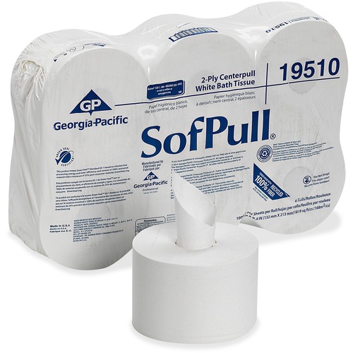 SofPull Centerpull High-Capacity Toilet Paper - 2 Ply - 5.25" x 8.40" - 1000 Sheets/Roll - 8.10" Roll Diameter - White - 6 / Carton