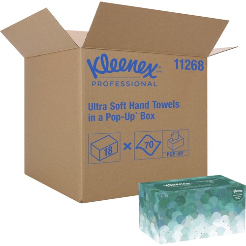 Kleenex Ultra Soft Hand Towels - 1 Ply - 9" x 10.50" - White - Soft, Hygienic, Absorbent - For Hand, Restroom - 70 Per Box - 18 / Carton