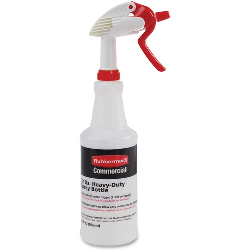 Rubbermaid Commercial 32-oz Trigger Spray Bottle - Suitable For Cleaning - Heavy Duty - 9.6" Height x 3.4" Width - Clear - 6 / Carton