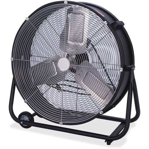 Royal Sovereign Commercial Drum Fan 24" - 2 Speed - Carrying Handle, Wheel, 360° Swivel - 24" (609.60 mm) Height - Metal - Black, Gray - Fans - RSIRACCHV24SE