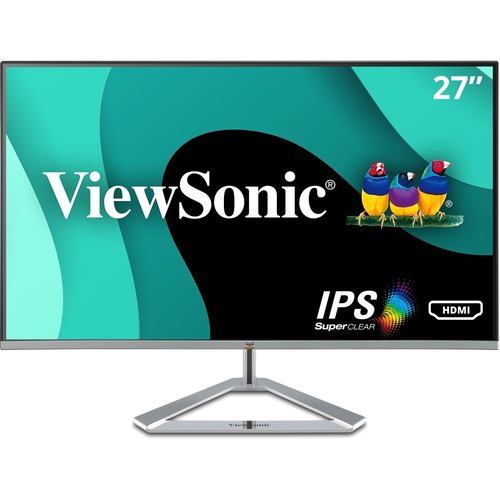 ViewSonic VX2776-SMHD 27 Inch 1080p Widescreen IPS Monitor with Ultra-Thin Bezels, HDMI and DisplayPort - 27" Monitor - IPS Panel Technology - Full HD 1920 x 1080px Resolution - 16.7 Million Colors - 250 Nit - 4ms - 75Hz Refresh Rate - HDMI - VGA - Displa