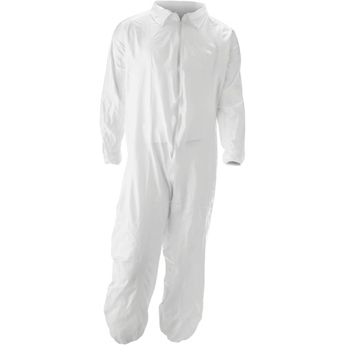 MALT ProMax Coverall - Recommended for: Chemical, Painting, Food Processing, Pesticide Spraying, Asbestos Abatement - Large Size - Zipper Closure - Polyolefin - White - 25 / Carton - Safety Gear - IMPM1017L