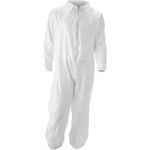 MALT ProMax Coverall - Recommended for: Chemical, Painting, Food Processing, Pesticide Spraying, Asbestos Abatement - Small Size - Zipper Closure - Polyolefin - White - 25 / Carton
