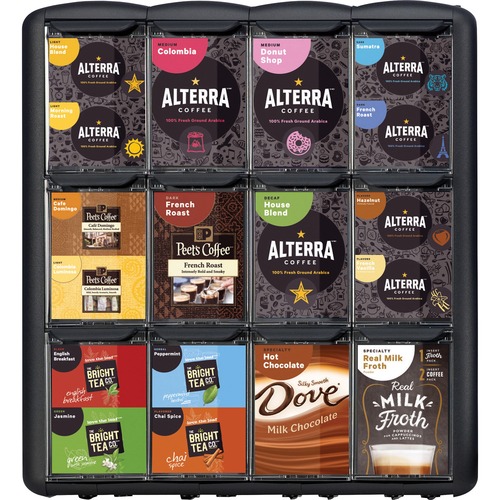 Alterra 4-column Beverage Packs Merchandiser - Black - Metal - 1 Each