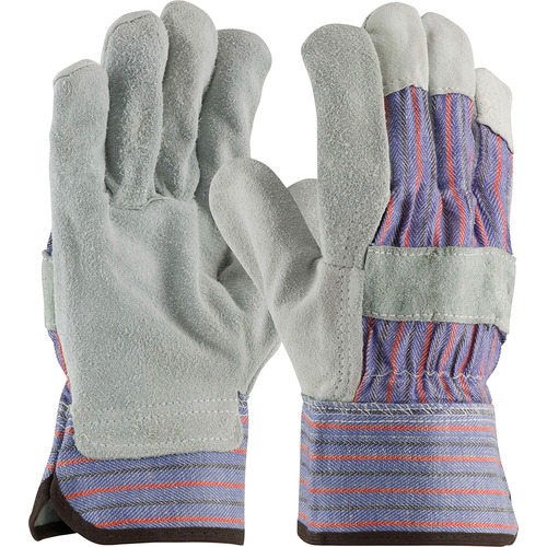 PIP ProtectiveLeather Palm Work Gloves - Large Size - Gunn-cut - White - Comfortable, Durable, Wear Resistant, Breathable, Flexible, Water Resistant - For Construction, Metal Handling, Maintenance, Warehouse, Material Handling - 2 / Pair - 10.24" Glove Le