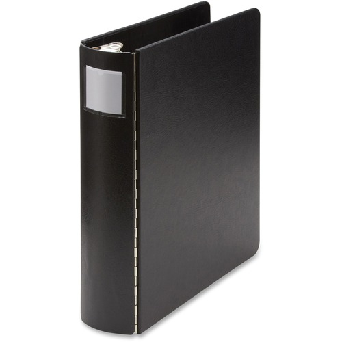 Wilson Jones Casebound Round Ring Binder - 2" Binder Capacity - Legal - 8 1/2" x 14" Sheet Size - 450 Sheet Capacity - 4 x Round Ring Fastener(s) - Vinyl, Chipboard - Black - Heavyweight, Label Holder, Durable - 1 Each