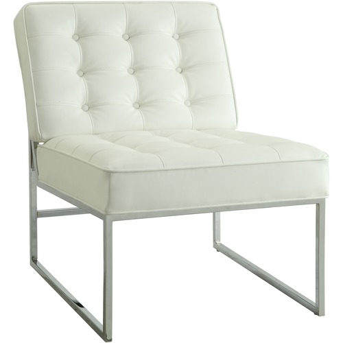 Office Star Anthony Reception Chair - White - Polyurethane - 1 Each