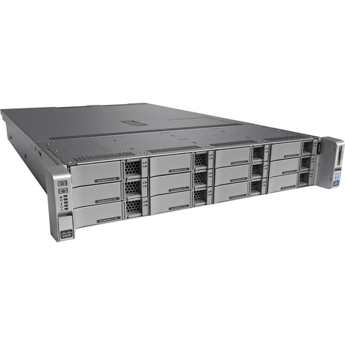 Cisco C240 M4 2U Rack Server - 2 x Intel Xeon E5-2630 v4 2.20 GHz - 32 GB RAM - 12Gb/s SAS Controller - 2 Processor Support - 1.50 TB RAM Support - 0, 1, 10 RAID Levels - Matrox G200e Up to 8 MB Graphic Card - Gigabit Ethernet - 2 x 1200 W