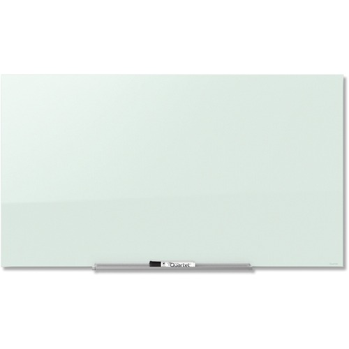 Quartet InvisaMount Magnetic Glass Dry-Erase Board - 74" (6.2 ft) Width x 42" (3.5 ft) Height - White Tempered Glass Surface - Horizontal - Magnetic - Assembly Required - 1 Each