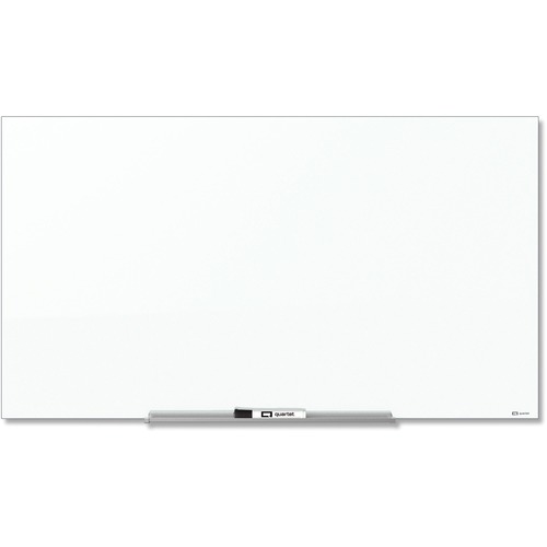 Quartet InvisaMount Magnetic Glass Dry-Erase Board - 85" (7.1 ft) Width x 48" (4 ft) Height - White Tempered Glass Surface - Horizontal - Magnetic - Assembly Required - 1 Each