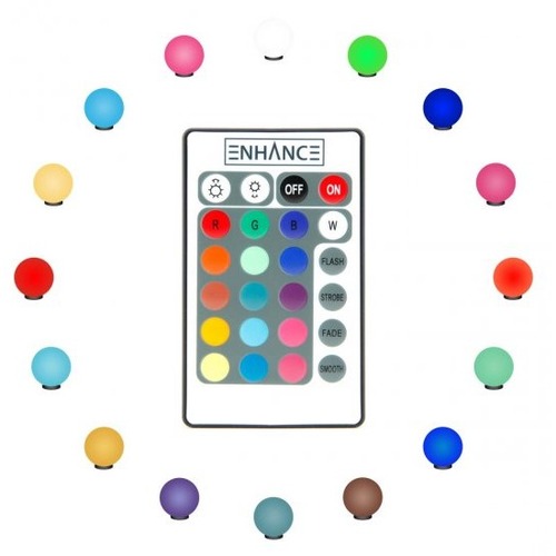 Enhance ENMDLT0100BKUS Night Lamp - 9.3" Height - 9.3" Width - LED Bulb - Glass - Multicolor - for Bedroom, Bathroom, Living Room, Studio, Lounge, Patio, Pergola, Garden, Reading Room, Office, Bar, ...