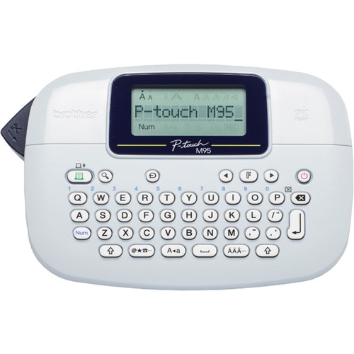 Brother PT-M95 Handheld Label Maker - Thermal Transfer - 7.50 mm/s Mono - 1 Fonts - 230 dpi - Tape, Label0.35" (9 mm), 0.47" (12 mm) - LCD Screen - 4 Batteries Supported - AAA - Navy Blue, Blue Gray - Handheld - Auto Power Off, Vertical Printing, Label Le