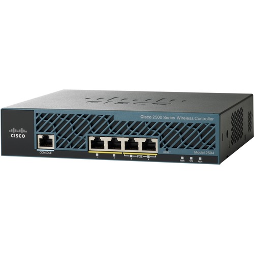 Cisco 2504 Wireless LAN Controller - 4 x Network (RJ-45) - Gigabit Ethernet - Rack-mountable, Desktop