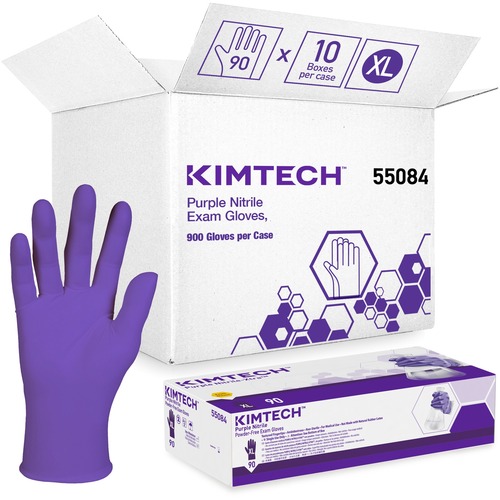KIMTECH Purple Nitrile Exam Gloves - X-Large Size - For Right/Left Hand - Purple - Latex-free, Textured Fingertip, Non-sterile - For Laboratory Application, Chemotherapy - 90 - 900 / Carton - 6 mil Thickness - 9.50" Glove Length