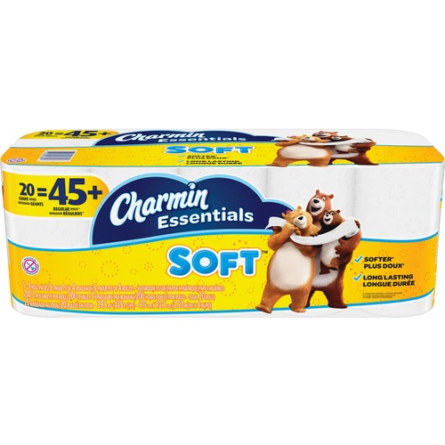 Charmin Essentials Soft Bath Tissue - 2 Ply - 200 Sheets/Roll - White - 20 Rolls Per Container - 4000 / Pack