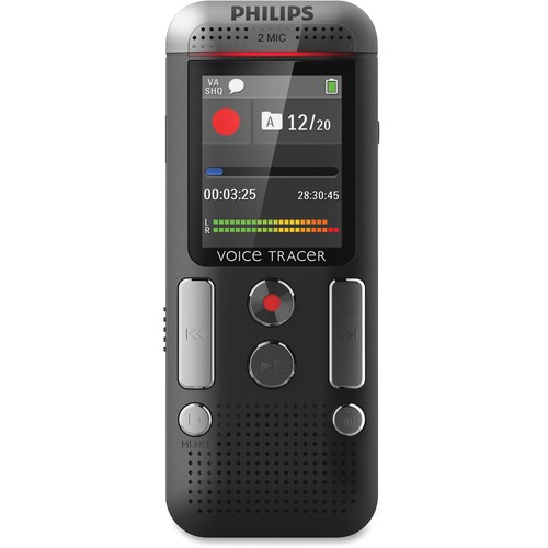 Philips Voice Tracer Audio Recorder (DVT2510/00) - 8 GBmicroSD Supported - 1.8" LCD - MP3, WAV - Headphone - 2280 HourspeaceRecording Time - Portable