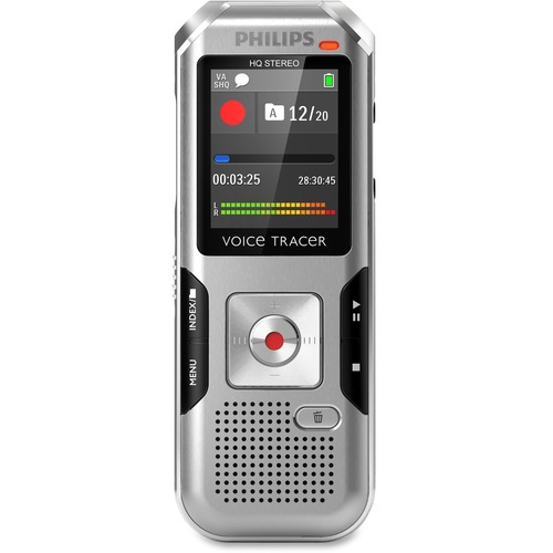Philips Voice Tracer Audio Recorder (DVT4010/00) - 8 GBmicroSD Supported - 1.8" LCD - MP3, WAV, WMA - Headphone - 2280 HourspeaceRecording Time - Port