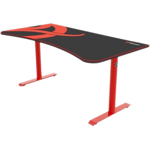 Arozzi Arena Gaming Desk - Rectangle Top - Height Adjustable - 27.56" to 31.50" Adjustment - 62.99" Table Top Width x 31.50" Table Top Depth - 31.50" Height - Red - 1