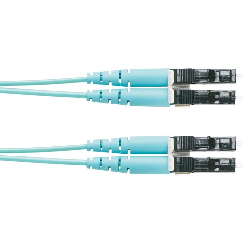 Panduit Fiber Optic Duplex Patch Network Cable - 49.21 ft Fiber Optic Network Cable for Network Device - First End: 2 x LC Network - Male - Second End: 2 x LC Network - Male - 10 Gbit/s - Patch Cable - Aqua - 1