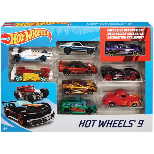 Mattel Hot Wheels 9-Car Gift Pack - Genuine Die Cast Parts - Makes A Great Gift for Kids and Collectors