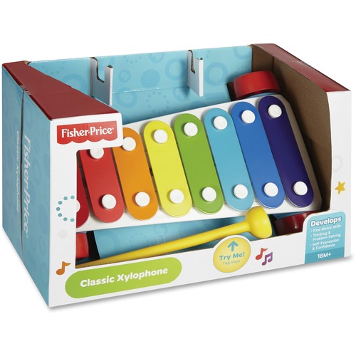 Fisher-Price Classic Xylophone - Tapping the Keys Helps Foster Fine Motor Skills - Standing and Pull String