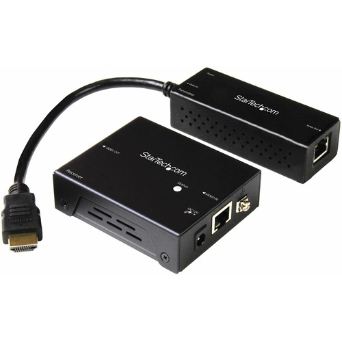 StarTech.com 4K HDMI Extender with Compact Transmitter - Up to 40 m (130 ft.) - HDBaseT Extender Kit - UHD 4K - ST121HDBTDK - USB powered HDMI HDBaseT extender kit transmitter - 4K HDMI extender - HDMI over CAT5 extender transmits HDMI over Ethernet exten