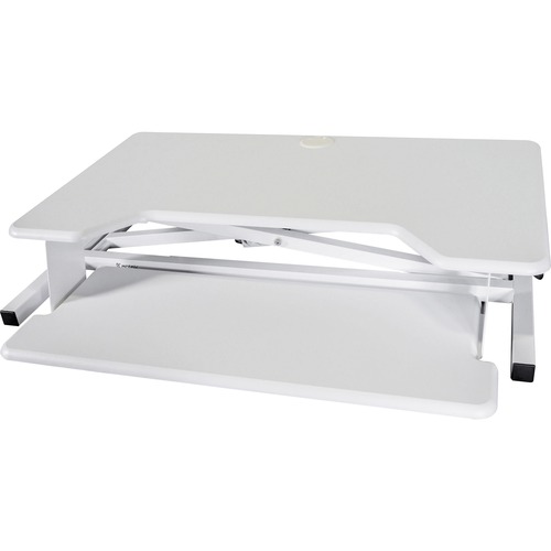 Kantek Desktop Riser Workstation Sit To Stand White - Up to 24" Screen Support - 5.3" Height x 35" Width x 24" Depth - White