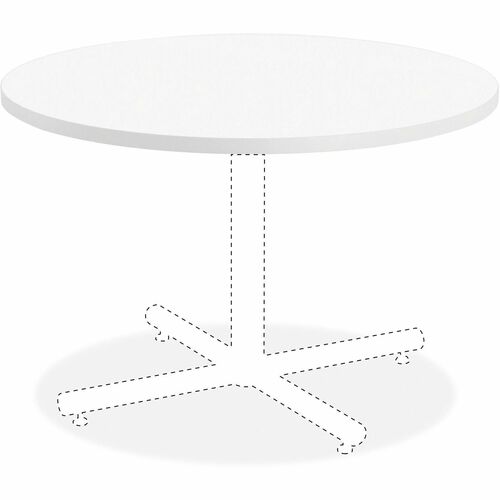 Lorell Hospitality Collection Tabletop - High Pressure Laminate (HPL) Round, White Top - 1.25" Table Top Thickness x 36" Table Top Diameter - Assembly Required - Thermofused Laminate (TFL), Particleboard Top Material - 1 Each