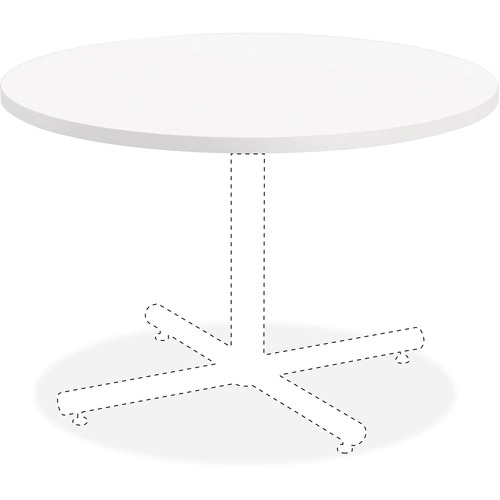 Lorell Hospitality Collection Tabletop - High Pressure Laminate (HPL) Round, White Top x 42" Table Top Diameter - Assembly Required - Thermofused Laminate (TFL), Particleboard Top Material - 1 Each