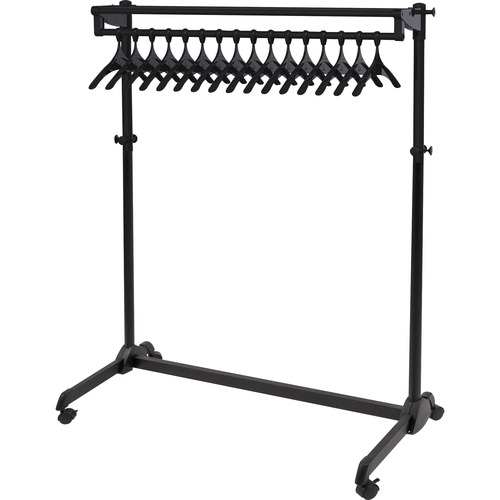 Alba Rolling Garment Rack - 17 x Coat - Floor - Black - 1 Each