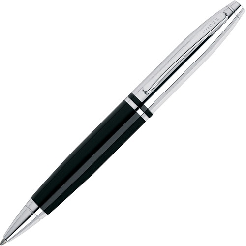 Cross Calais Ballpoint Pen - Medium Pen Point - Refillable - Black - Black Barrel - 1 Each