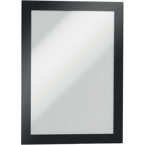DURABLE Duraframe Half Letter - 8.50" x 5.50" Frame Size - Rectangle - Horizontal, Vertical - Self-adhesive, Magnetic, Dual-sided, Sturdy - 2 / Pack - Black - Frames - DBL491301
