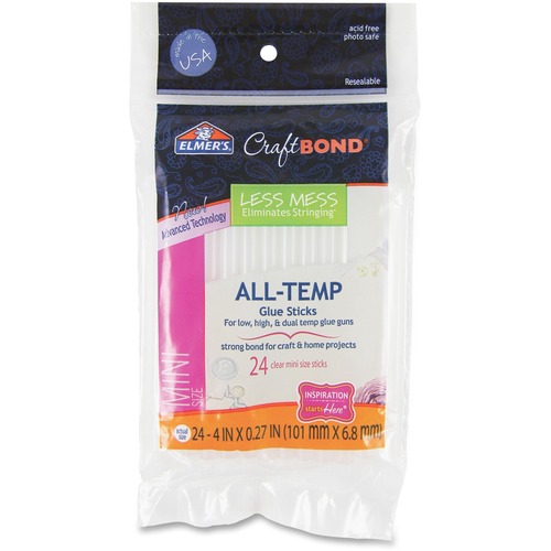 Elmer's CraftBond All-Temperature Mini Glue Sticks - Clear - 24 / Pack