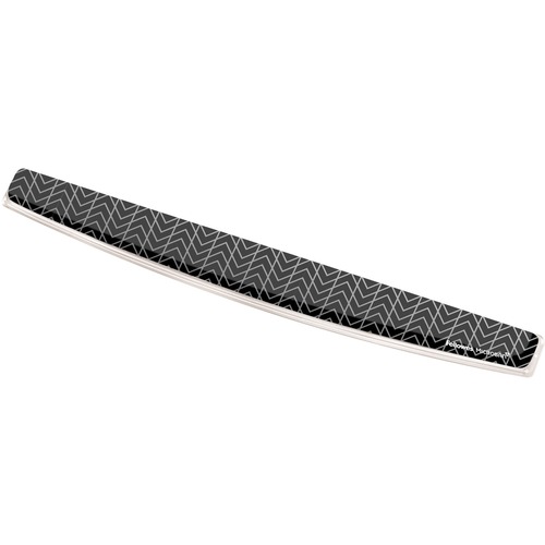 Fellowes Microban Photo Gel Keyboard Wrist Rest - Chevron - 0.75" x 18.56" x 2.31" Dimension - Black, White - Gel, Rubber - Stain Resistant, Skid Proof - 1 Each