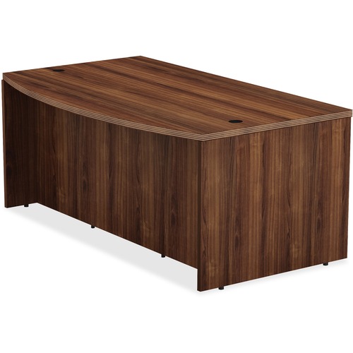 Lorell Chateau Series Desk - 36" x 72" x 29.5" , 1.5" Top - Reeded Edge - Finish: Walnut Laminate Surface