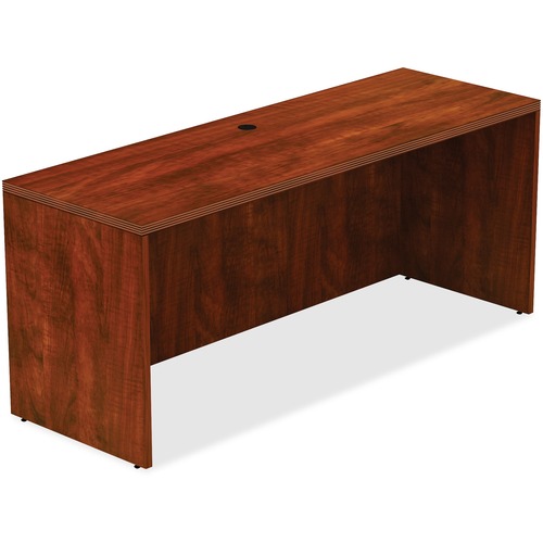 Lorell Chateau Series Credenza - 1.5" Top, 72" x 24" x 30" - Reeded Edge - Finish: Cherry Laminate Top