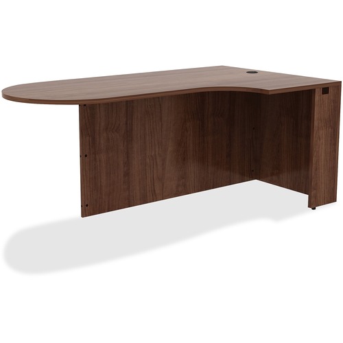 Lorell Essentials Right Peninsula Desk Box 1 of 2 - 29.5" Height x 72" Width x 42" Depth - Material: Metal - Finish: Walnut Laminate - 1 Each