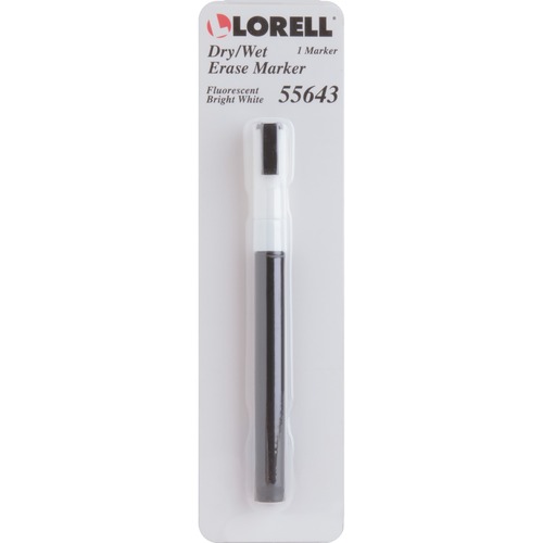 Lorell Dry/Wet Erase Marker - White - 1 Each - Dry Erase Markers - LLR55643