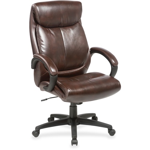 Lorell Executive Chair - Brown Seat - Brown Back - High Back - 1 Each