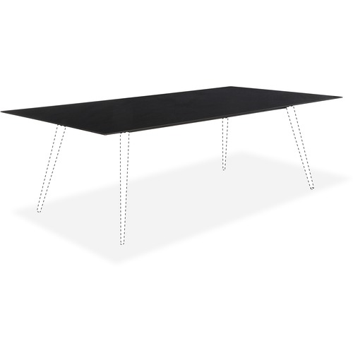 Lorell Conference Table Top - Black Rectangle Top x 96" Table Top Width x 48" Table Top Depth - Assembly Required - Cafeteria & Breakroom Tables - LLR59628