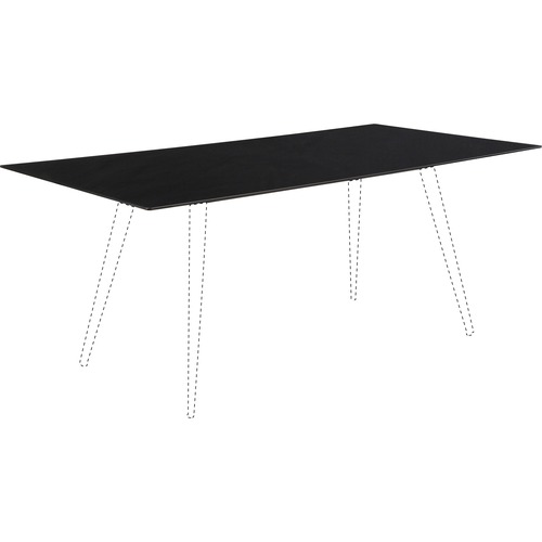 Lorell Conference Table Top - Black Rectangle Top x 72" Table Top Width x 36" Table Top Depth - Assembly Required - Cafeteria & Breakroom Tables - LLR59629