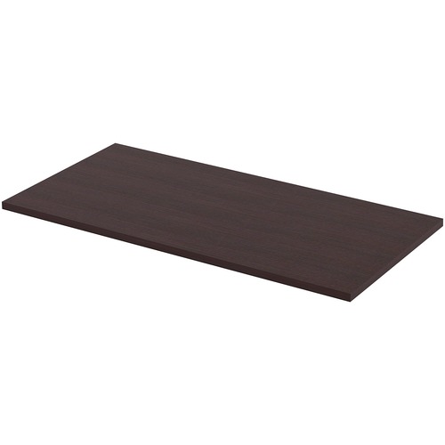 Lorell Utility Table Top - Espresso Rectangle, Laminated Top - 48" Table Top Length x 24" Table Top Width x 1" Table Top Thickness - Assembly Required - Height Adjustable Tables - LLR59639