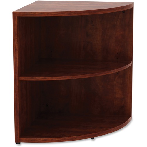 Lorell Essentials Series Desk End Corner Bookcase - 29.5" Height x 23.6" Width x 23.6" DepthFloor - Cherry - Laminate, Polyvinyl Chloride (PVC) - 1 Each