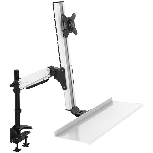 Lorell Mounting Arm for Monitor, Keyboard, Mouse - Black, Silver - 1 Each - Desktop Risers - LLR99761